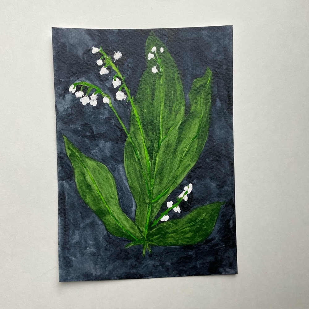 Lily of the Valley Watercolor Art
